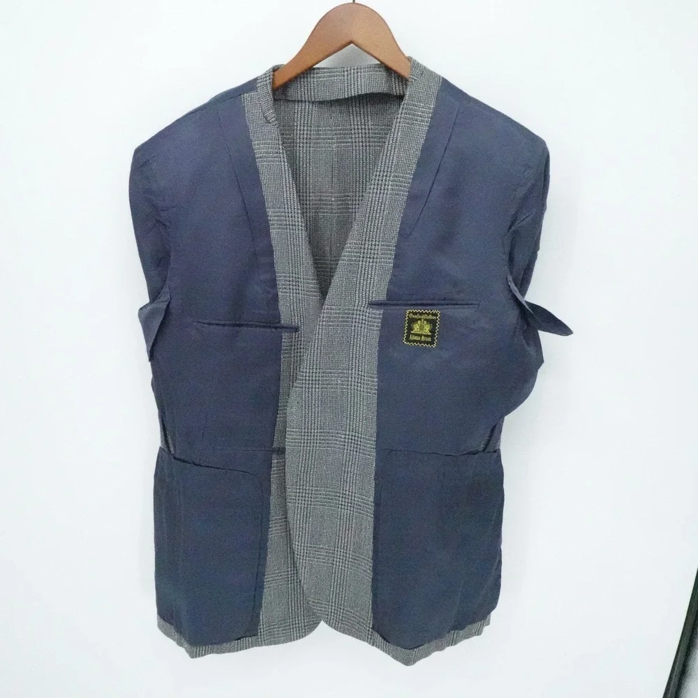 Oxxford Clothes Neiman Marcus Sport Coat Mens 44S Gray‎ Glen Plaid Wool